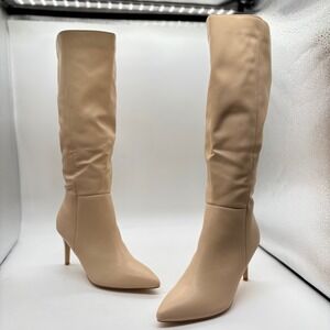 Allegra K Knee High‎ Boots Womens 9 Tan Pointed Stiletto Heel Tall Boots